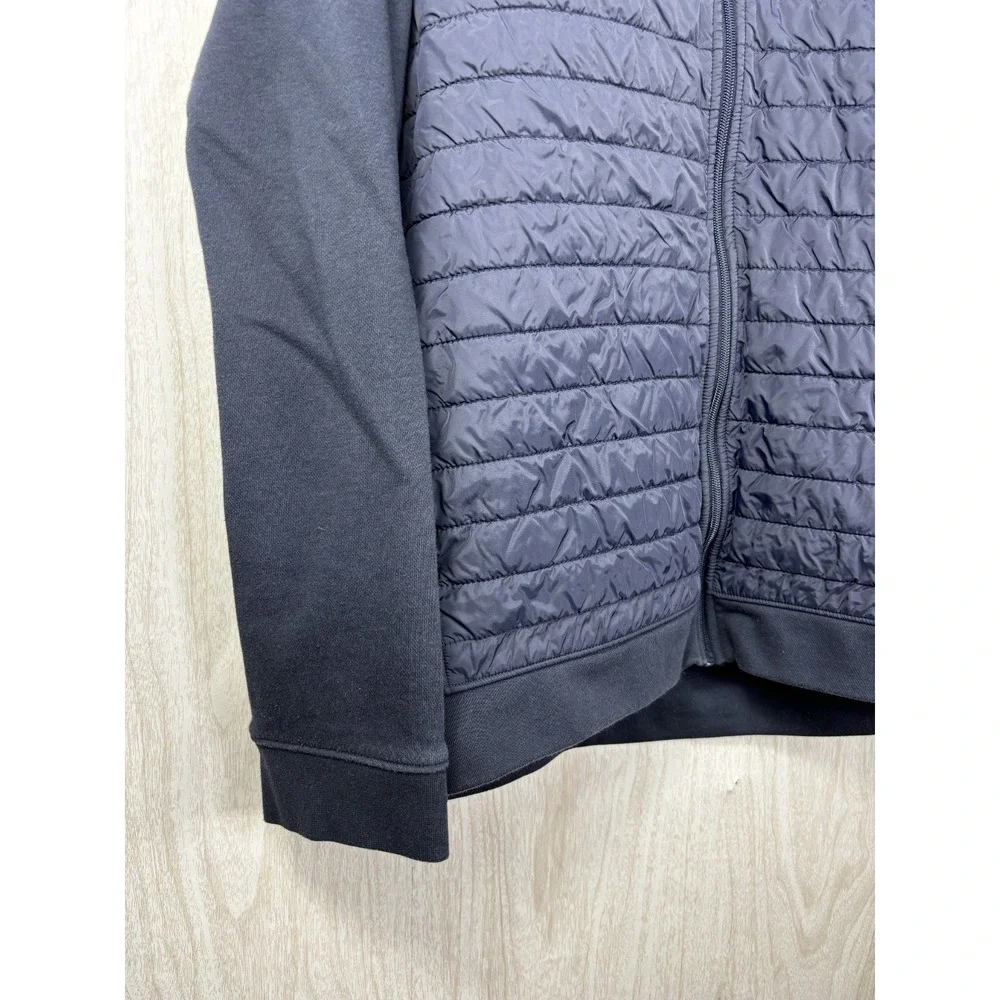 Perry‎ Ellis Quilted Jacket 2XLT Black Navy Nylon Zip Lightweight Tall Mens